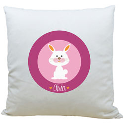 A Piece Of Personalised Bunny Cushion, Pink